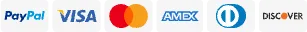 PayPal VISA Mastercard AMEX Discover